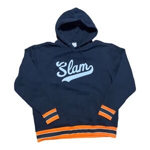 Slam Magazine Heavywight Fleece Hoodie Men's XL Black Script Logo EUC RARE